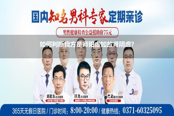 如何判断我方是肾阳虚如故肾阴虚?